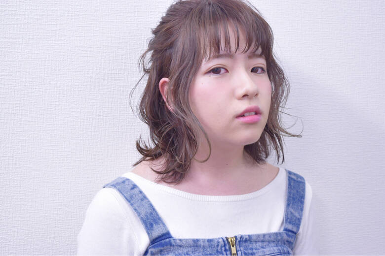 前髪あり 簡単ヘアアレンジ ガーリー ハーフアップ Eight渋谷本店 Hironao Murakami Hair