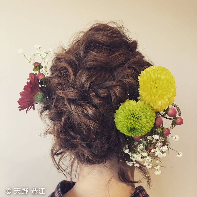 着物 ショート ヘアアレンジ 成人式 ルプラボウ Trico店 天野 恭江 Hair