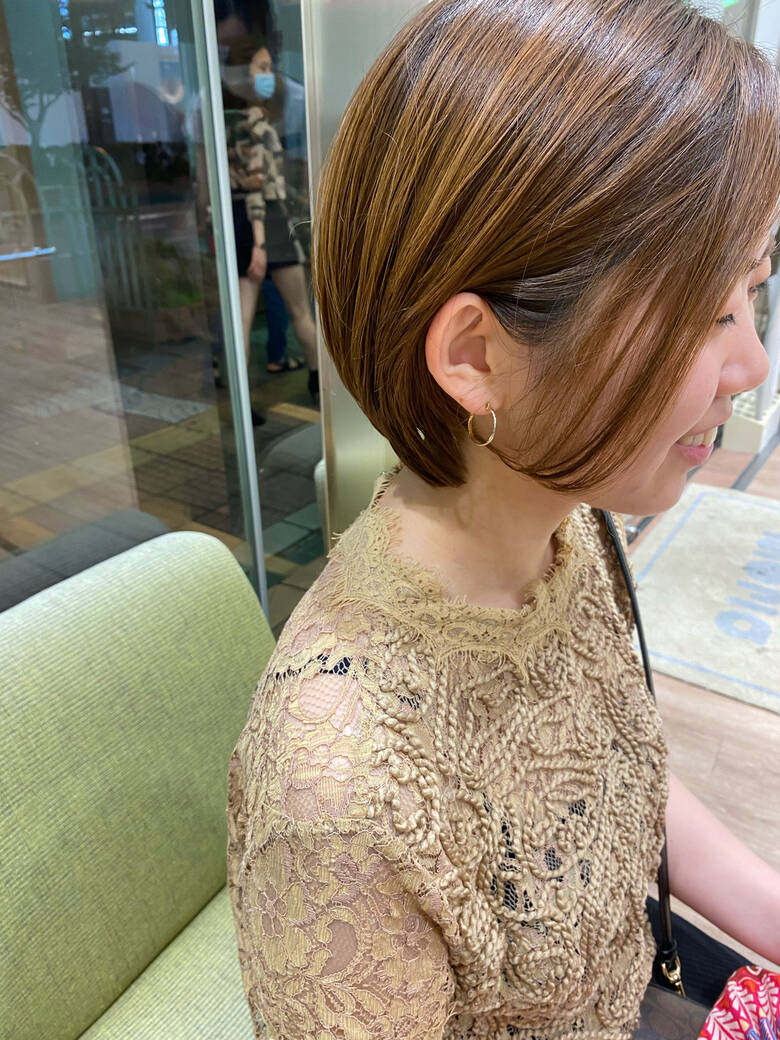 ショートボブ ナチュラル 大人ショート ボブ Moriofromlondon Omiya かんべあやか 5745 Hair