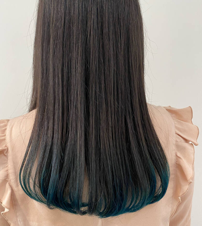 ターコイズ インナーカラー ロング ダブルカラー Mod S Hair二子玉川店 モッズヘア 宮下遥 ナチュラル シンプル モード 5055 Hair