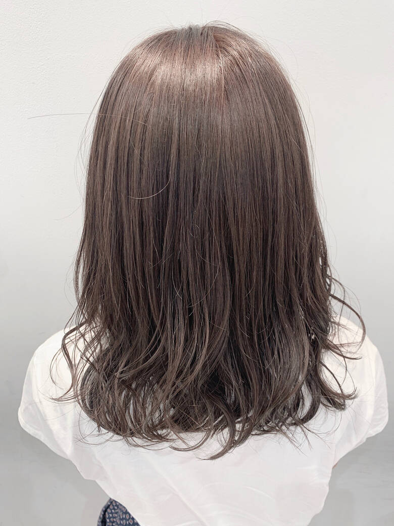 ブリーチなし 初カラー 透明感カラー ミディアム Neoliveginza 鶴岡香純 Hair