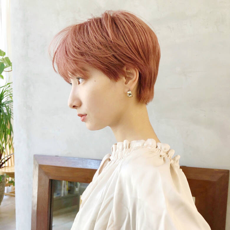 ピンク ショート ベリーショート フェミニン So Aoyama 磯部巧 Hair