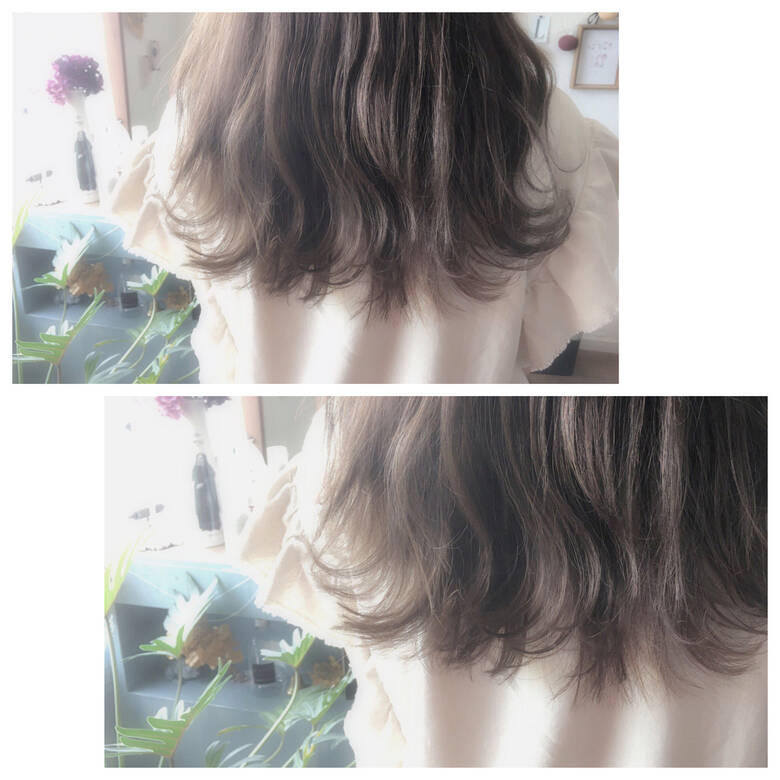 くせ毛風 ハイライト セミロング 外国人風 Noelle インスタ Michiko K 川内道子 Instagram Michiko K Hair