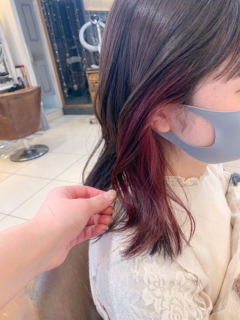 イヤリングカラー ナチュラル ミディアム インナーカラー Neolive Aim 前田桃花 Hair イヤリングカラー ナチュラル ミディアム インナーカラー Neolive Aim 前田桃花 Hair