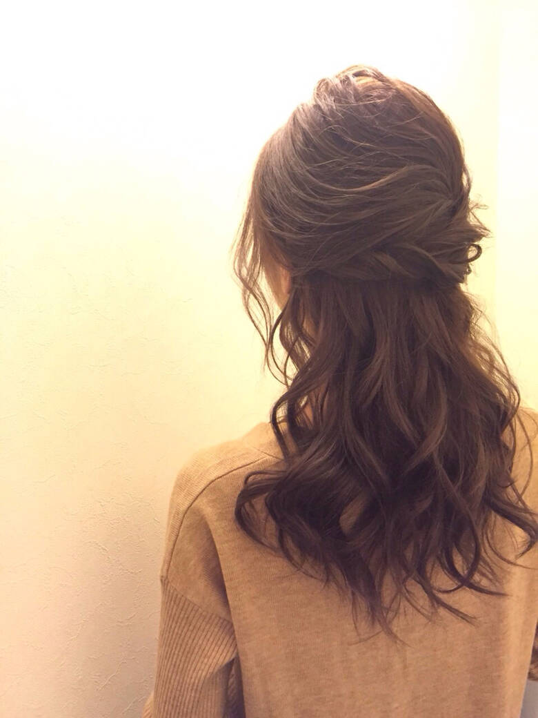 ハーフアップ アップスタイル ヘアアレンジ ナチュラル 函館 Calif Hair Store キャリフ ヘアストア 桑村亮太 Calif Hair Store Hair