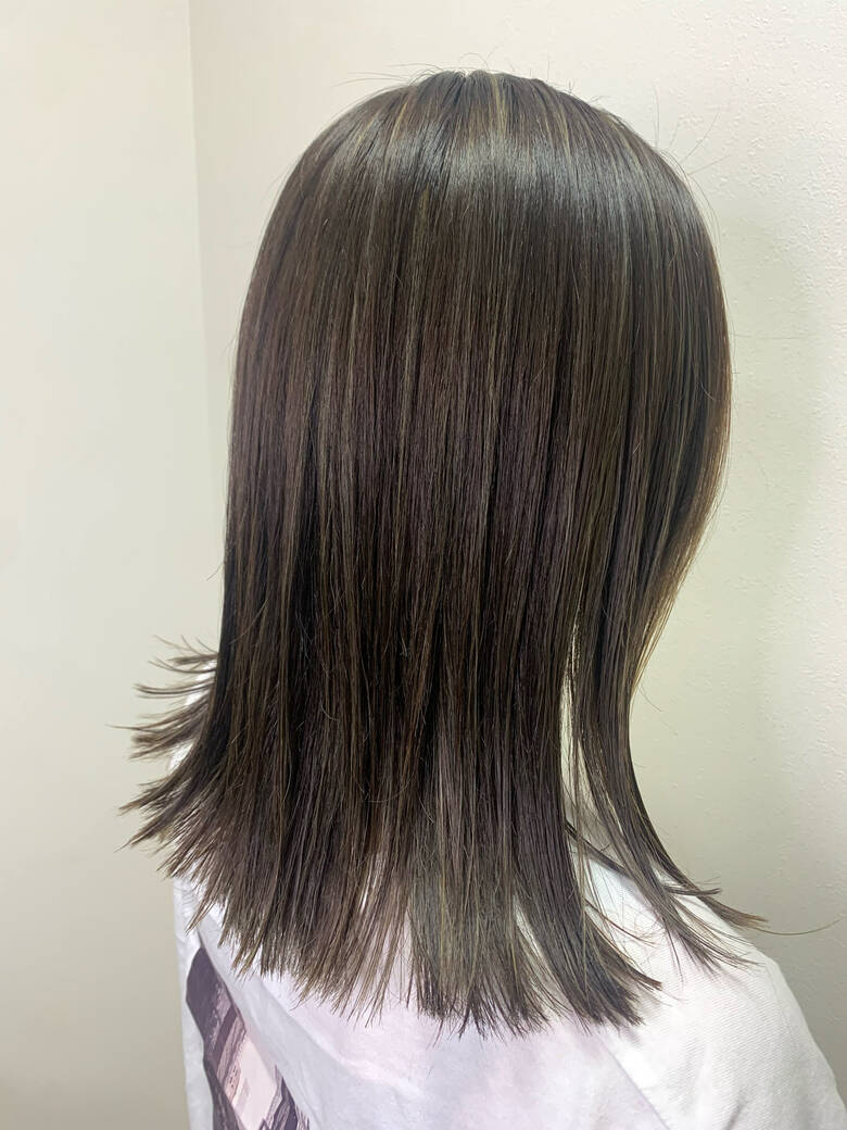ラベージュ ストリート ミディアム ハイライト Lucidostylebarretta 藤田奈江 Hair
