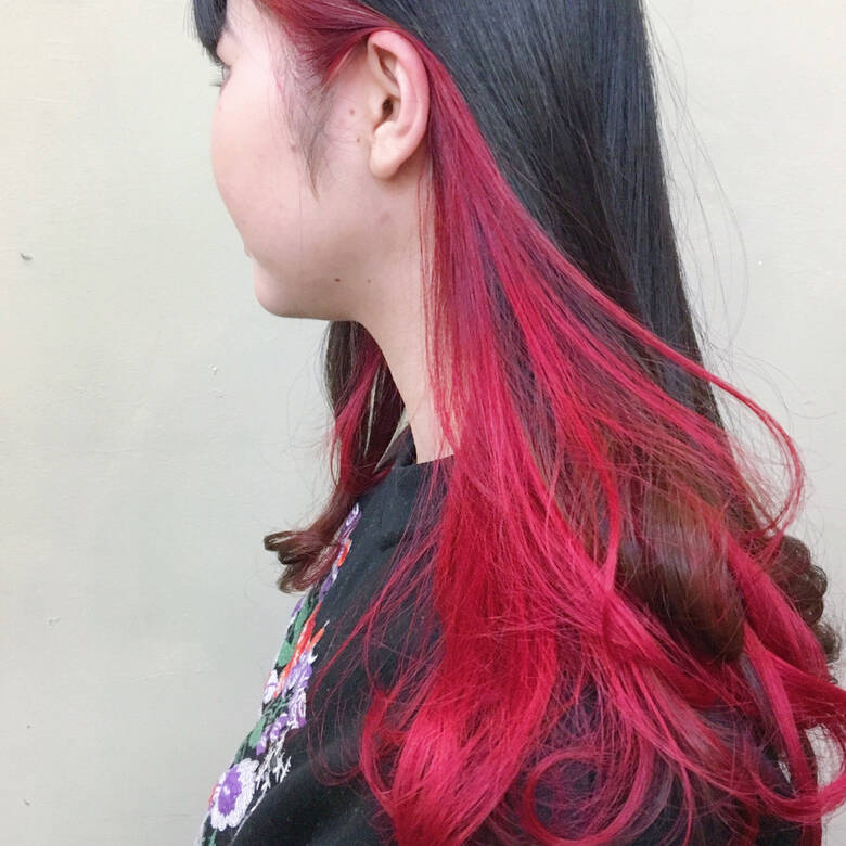 ロング 個性的 レッド ストリート La A G F 下地 由美 Hair