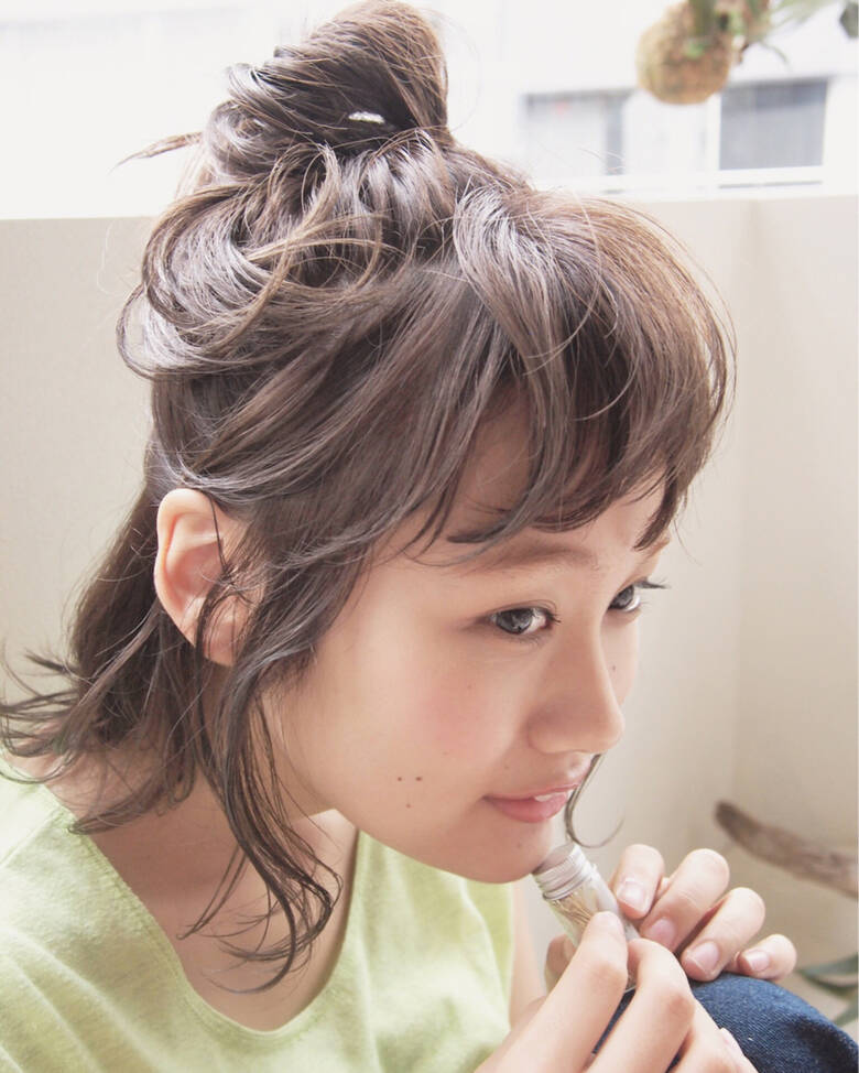 簡単ヘアアレンジ ショート 前髪あり ハーフアップ Nanuk二子玉川 Ueki Nanuk Hair