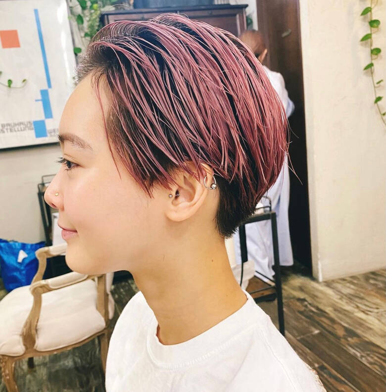 オールバック ペールピンク ベリーショート ストリート Log 馬橋達佳 Hair オールバック ペールピンク ベリーショート ストリート Log 馬橋達佳 Hair