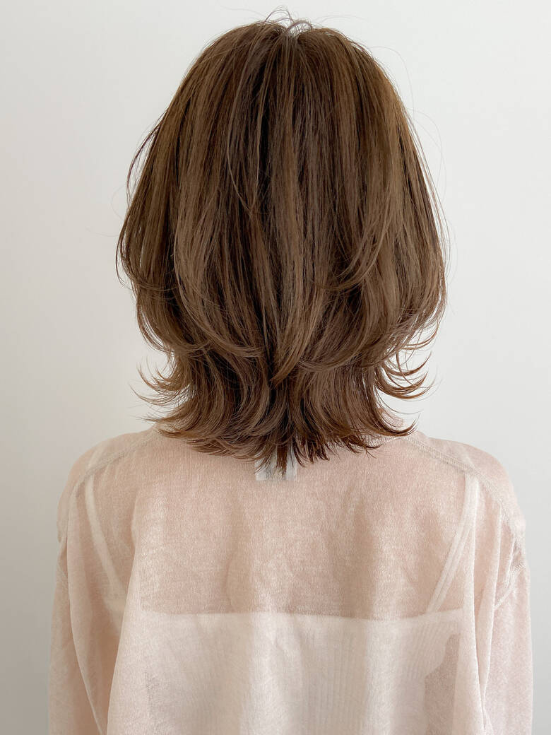 ミディアム アッシュグレージュ デジタルパーマ モテ髪 Salowin 原宿il Salice 大洞拓也 Hair