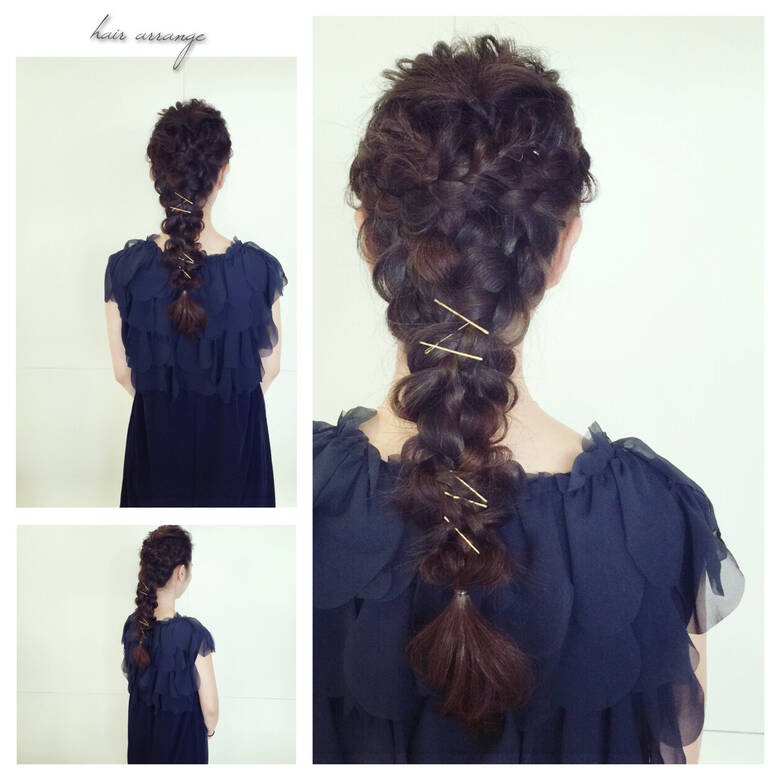 三つ編み ロング 編み込み ヘアピン Hair Make Up Taxi Takashi Cawamura Hair