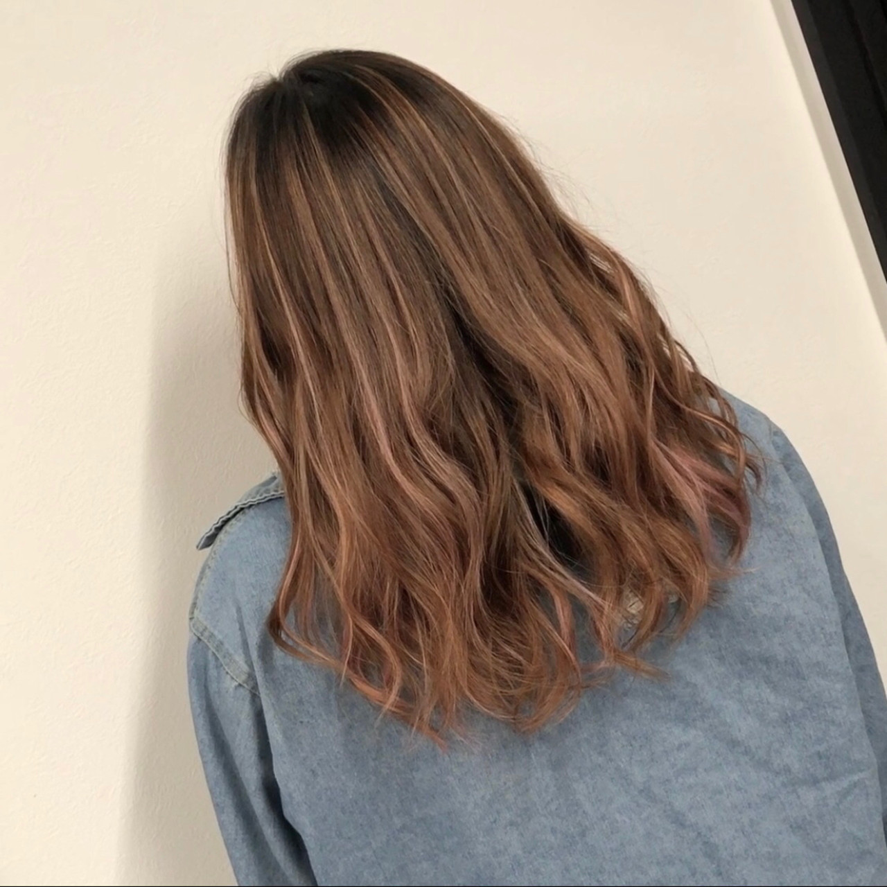 外国人風カラー コントラストハイライト ハイライト セミロング×フリー 