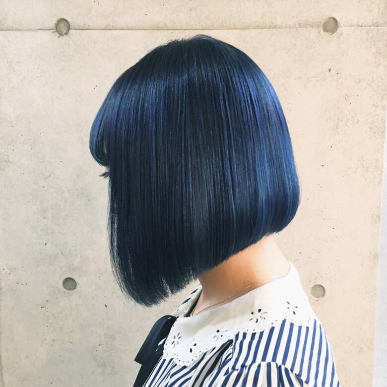 ボブ ブルー ハイトーン ネイビー Lafamilia イッシキ ケンタ 3739 Hair