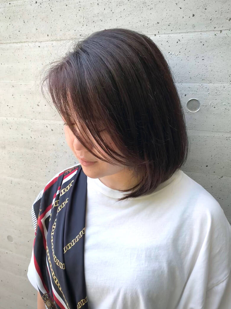 ミディアム コンサバ 切りっぱなしボブ Alive Omotesando 助川 達也 Hair