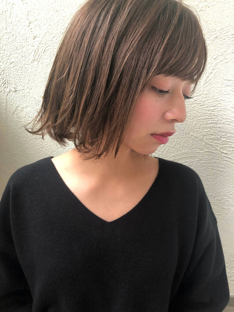 抜け感 切りっぱなし ボブ ナチュラル Unami 富永大樹 小顔ショート 小顔ミディアム Hair 抜け感 切りっぱなし ボブ ナチュラル Unami 富永大樹 小顔ショート 小顔ミディアム Hair