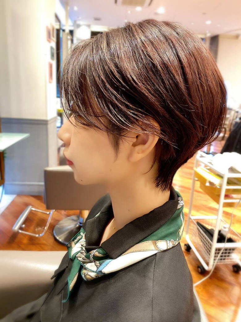 ハイライト 小顔 ショート インナーカラー Beautrium 梅田店 堀口由美 Beautrium梅田店 Hair