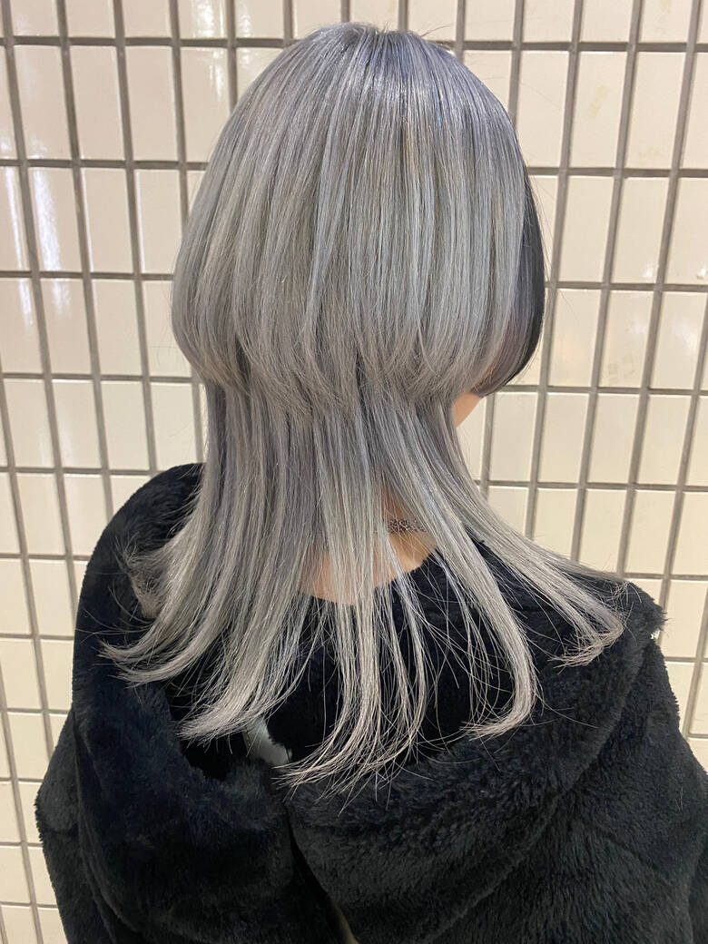 セミロング ブリーチカラー ネオウルフ ウルフカット Snob 元橋啓太 Hair