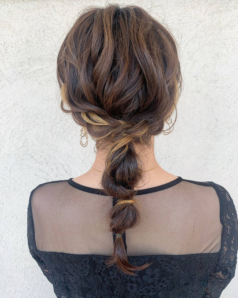インナーカラー 編みおろし ミディアム ナチュラル Lucidostylebarretta 藤田奈江 Hair インナーカラー 編みおろし ミディアム ナチュラル Lucidostylebarretta 藤田奈江 Hair