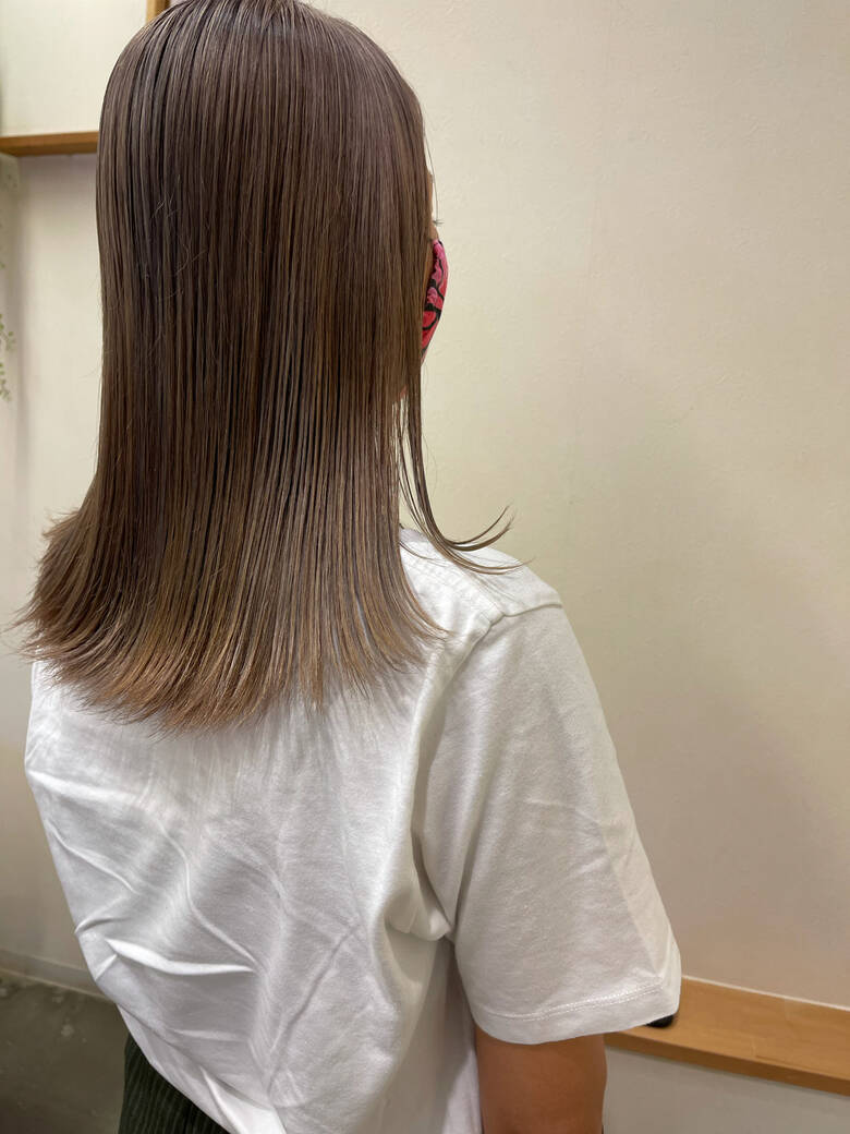 ナチュラル ミディアム 切りっぱなしボブ ヘアガーデンリゾートグランツ ヒノハラ ヒロアキ Hair