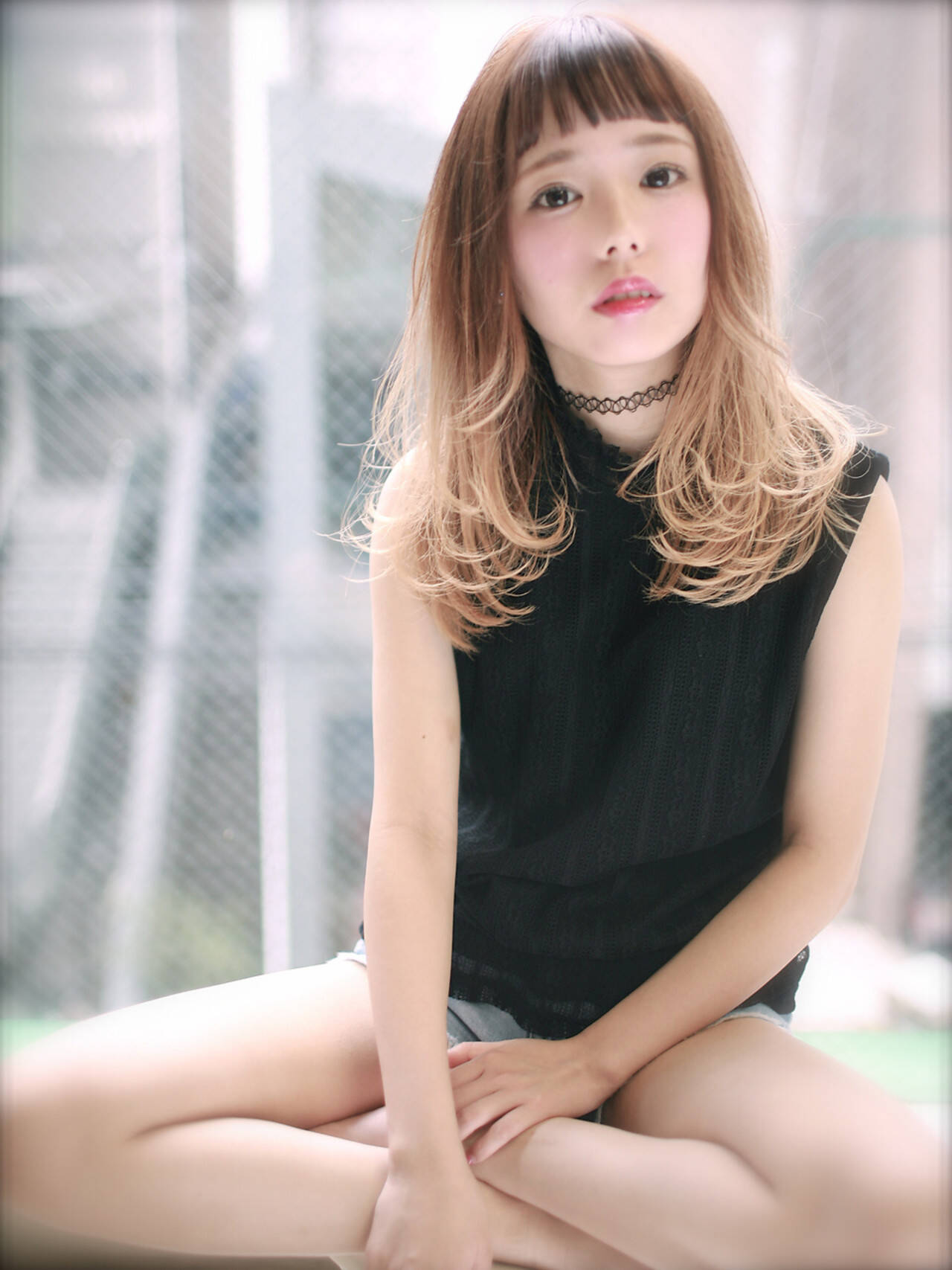 大人かわいい アッシュ 前髪あり グラデーションカラー Jibu Shin Hair