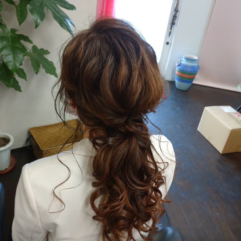 ロング ナチュラル ヘアアレンジ 簡単ヘアアレンジ リンクス美容室 Rumilinks美容室 Hair