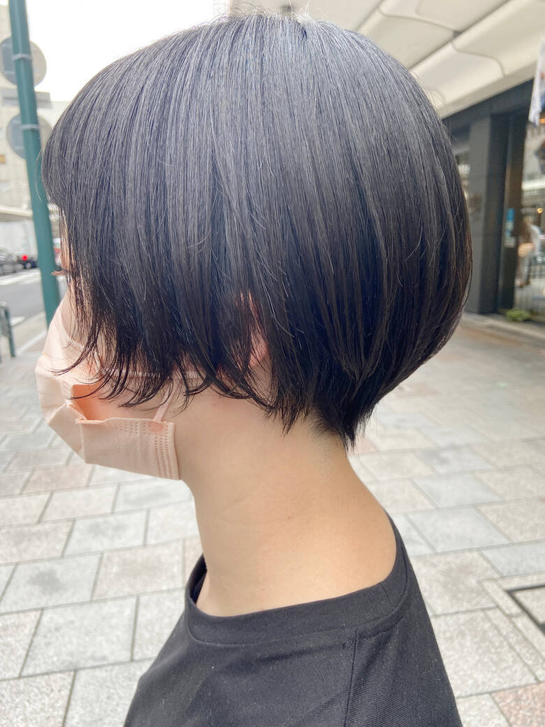 ショートボブ ショートヘア ブルーアッシュ ナチュラル Snob 元橋啓太 Hair