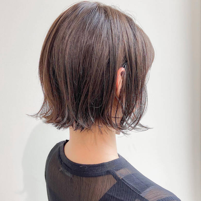 ショートボブ デジタルパーマ ナチュラル 大人かわいい Lyann 表参道 鈴木シュウヘイ Lyann 表参道 6461 Hair