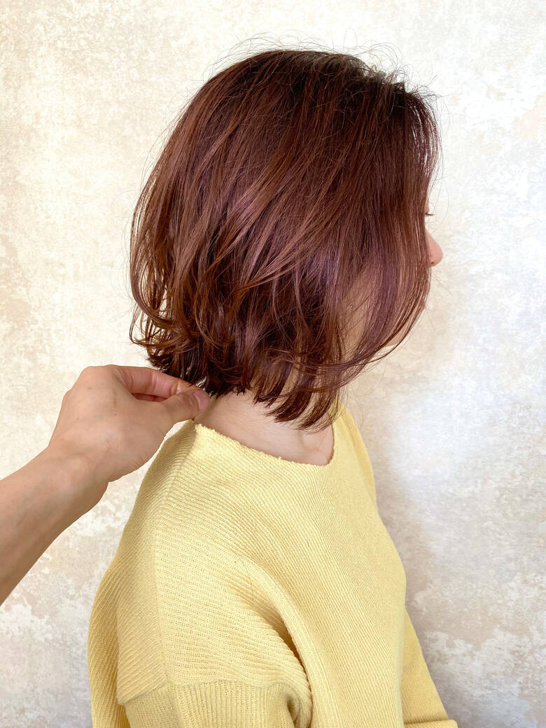 前下がりボブ ミディアム カジュアル 束感 Citronblanc Fumi Hair