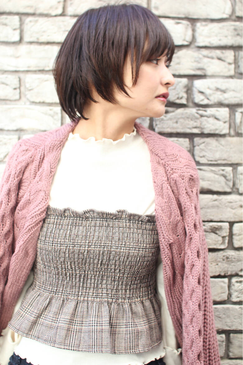 ショートボブ 耳かけ 黒髪 ショート Laily By Garden 羽田ひろむ Hair