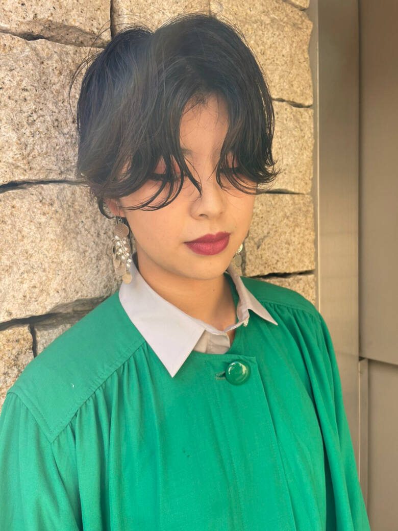 濡れ髪スタイル 黒髪ショート ナチュラル ショートヘア Nude ツヤマトモハル Hair