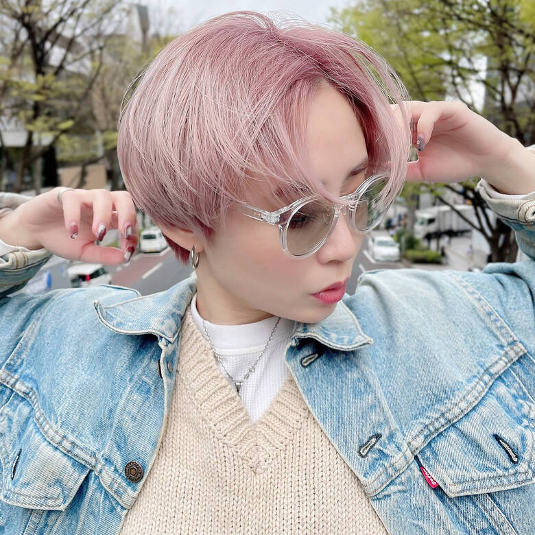 可愛い プラチナブロンド ピンクカラー デザインカラー Peek A Boo アトレ恵比寿店 Kyohei Oda Hair