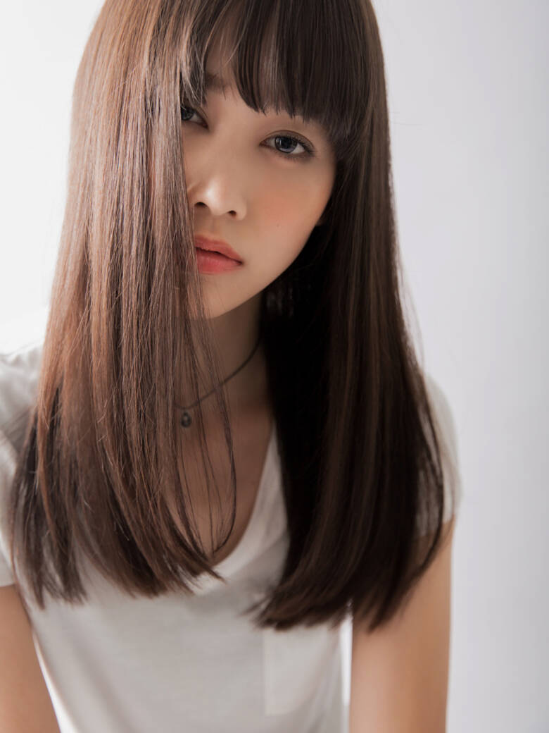 セミロング 前髪あり アンニュイ ナチュラル ハセカエ Hair