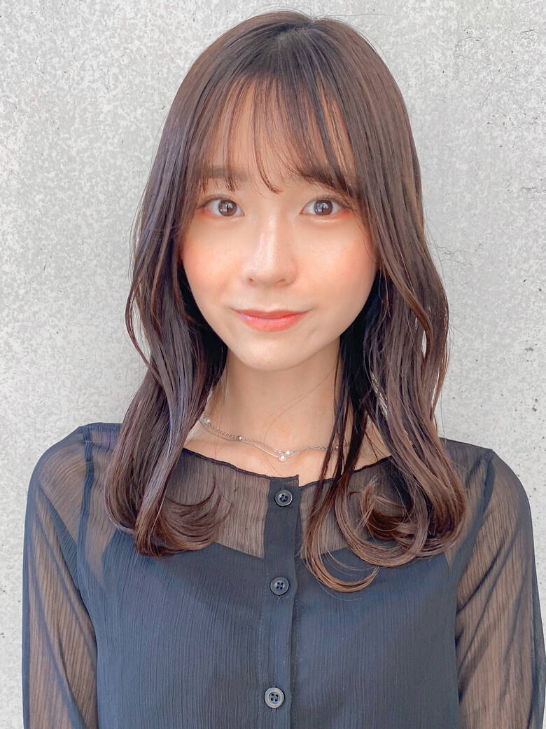 ナチュラル 内巻き デジタルパーマ セミロング Lyann表参道 原田 実茄 Hair