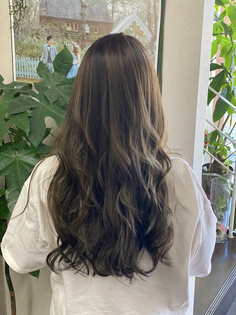 ナチュラル アッシュグレー ロング ロングヘアスタイル リンクス美容室 Rumilinks美容室 5921 Hair