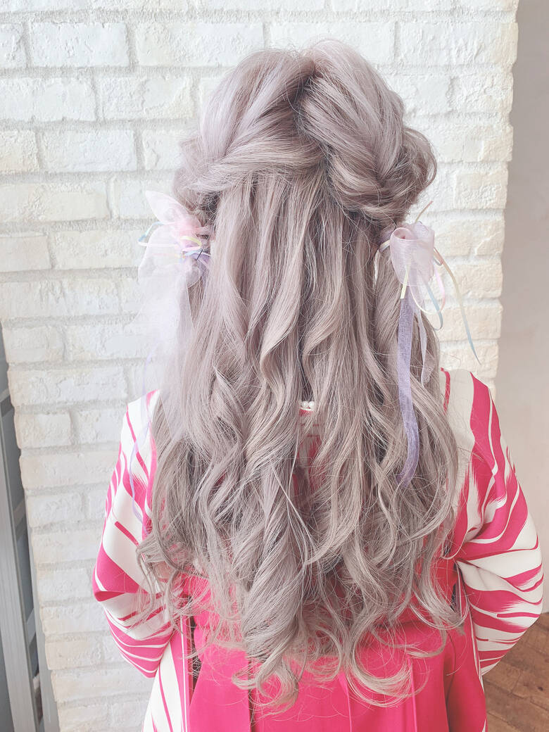大人可愛い ハイトーン ミルクティーベージュ 前髪 Lee Aimer南堀江 Fukky Hair 大人可愛い ハイトーン ミルクティーベージュ 前髪 Lee Aimer南堀江 Fukky Hair