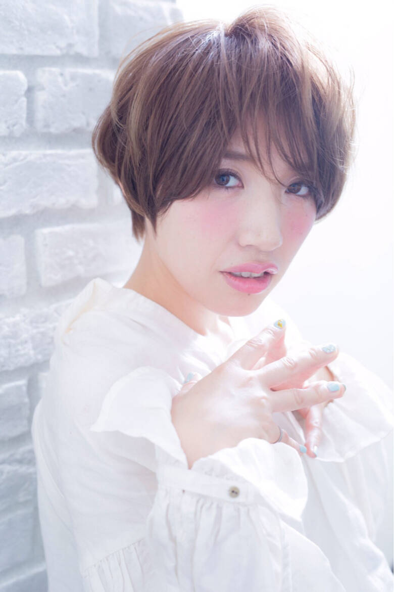 小顔 マッシュ ミルクティー ショート El Zafiro 北浜 橋口 直人 Hair