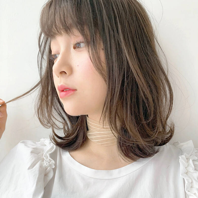 レイヤーカット ワンカール 透明感カラー ミディアム Lipps 銀座 Lipps銀座 安田愛佳 Hair
