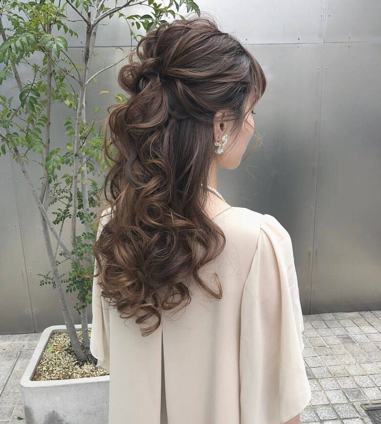 フェミニン ロング ハーフアップ 大人可愛い Maison De Sisi Hii De 5274 Hair
