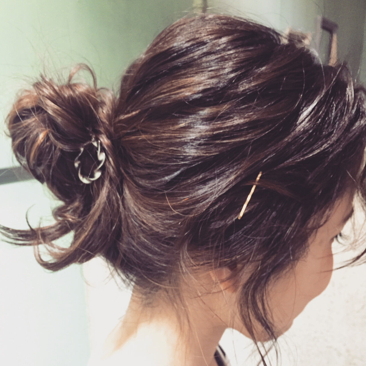 髪型 ロング お団子