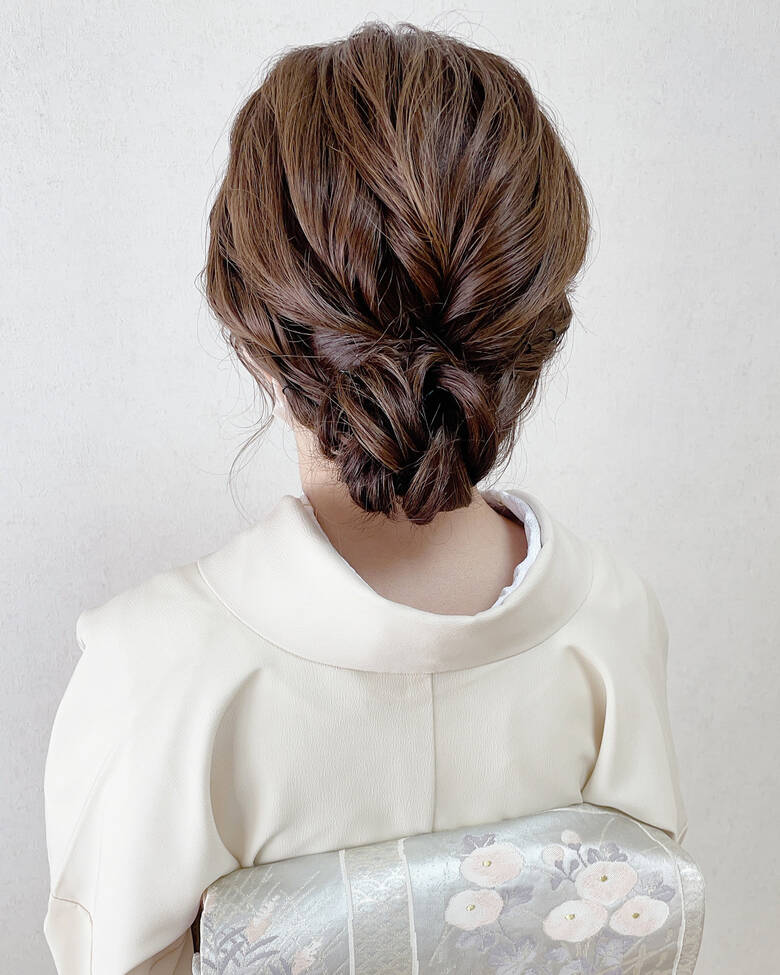 結婚式 訪問着 和装ヘア エレガント 福岡天神ヘアセット 着付け専門店 Three Keys Moriyama Mami Hair