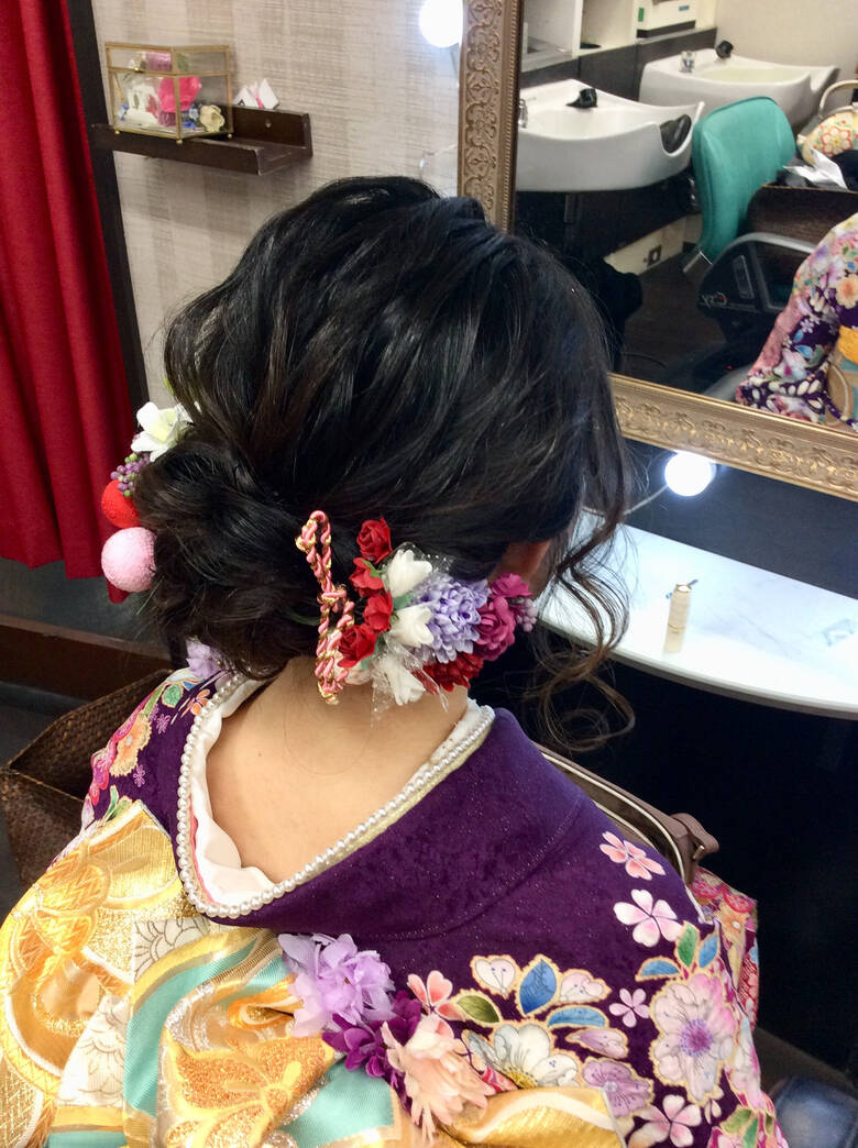 成人式 セミロング ナチュラル 成人式ヘア リンクス美容室 Rumilinks美容室 5192 Hair