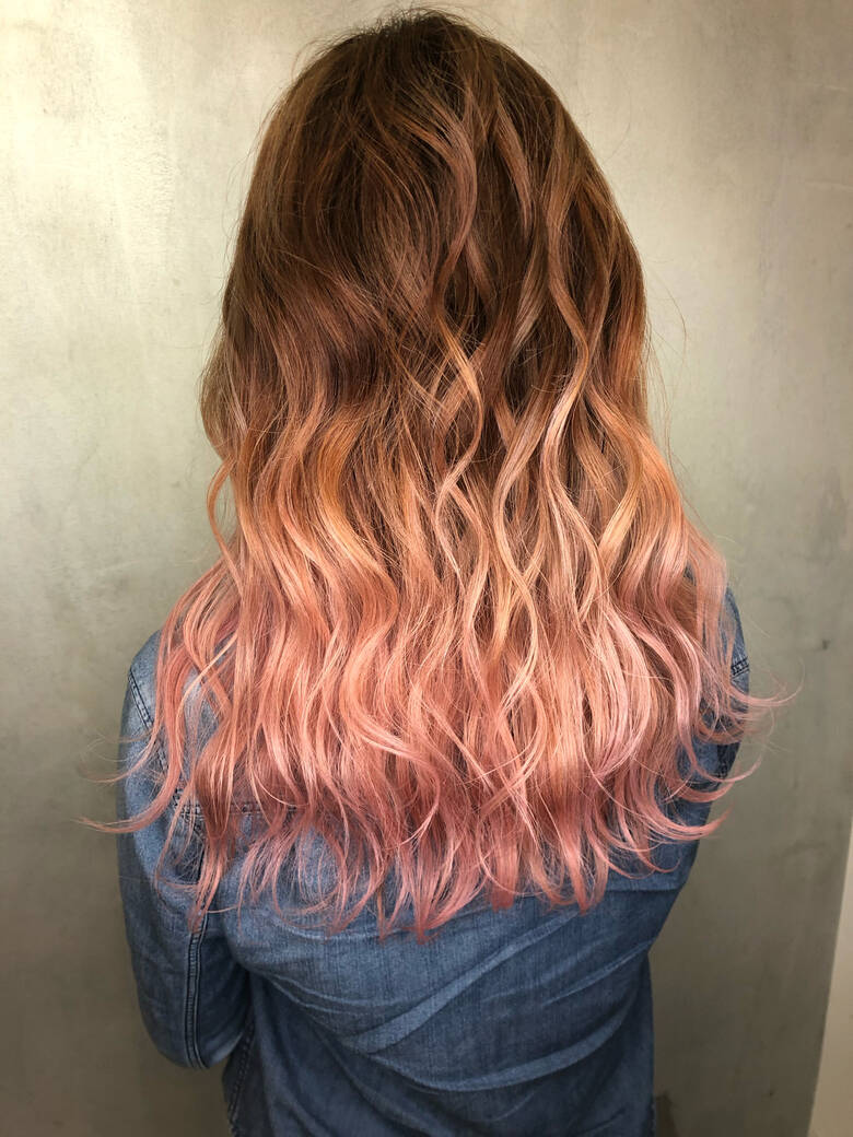 波ウェーブ バレイヤージュ グラデーションカラー ピンク Carpe Diem 筒井 隆由 Hair