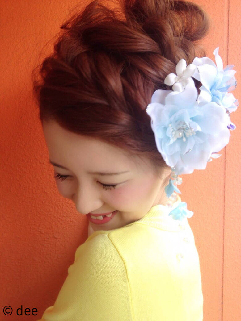 成人式 編み込み ヘアアレンジ アップスタイル Dee Dee Hair