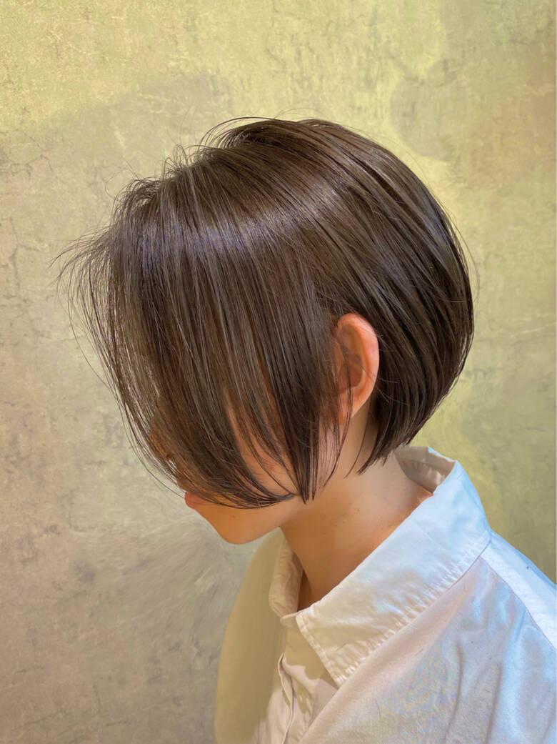 小顔ショート 前髪なし ショート ミニボブ Present 銀座 プライベートサロンpresent 川島 工 Hair