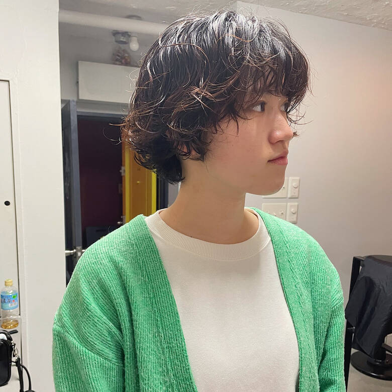 ショート 代 マッシュショート 無造作パーマ Kiit Waka Hair