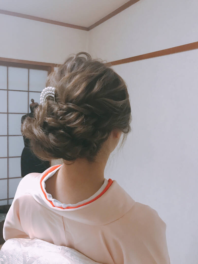 結婚式 着物 和服 エレガント 福岡天神ヘアセット 着付け専門店 Three Keys Moriyama Mami Hair