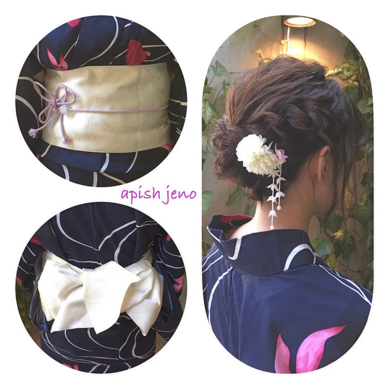花火大会 和装 簡単ヘアアレンジ 夏 Apish Ginza Apish Ginza 青木杏奈 5251 Hair