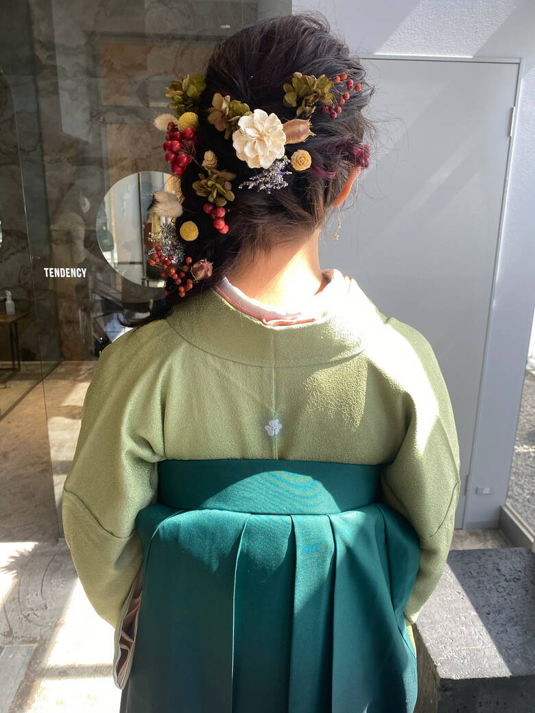 セミロング 袴 ナチュラル 和装ヘア Be Here Now 松原 秋奈 Hair