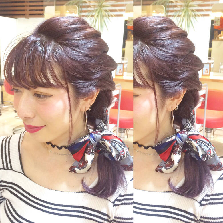 ミディアム 時短 簡単ヘアアレンジ ヘアアクセ Hair Frais Make 三浦 恵里加 Hair