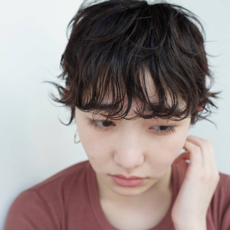 くせ毛風 ショート パーマ ナチュラル Nanuk渋谷店 ナヌーク 高橋 忍 25 Hair